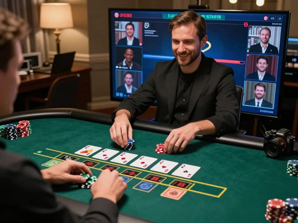 MM88 players strategizing their bets in an exciting live dealer blackjack game