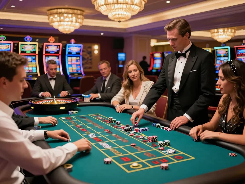Players engaging in roulette betting while enjoying an exciting OKFUN casino atmosphere