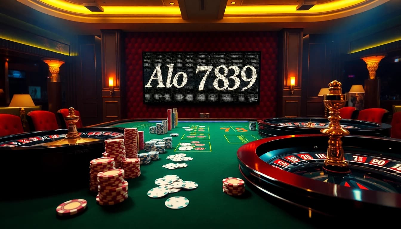 Alo 789 enhances the excitement of a luxurious casino table experience with vibrant poker chips and cards.