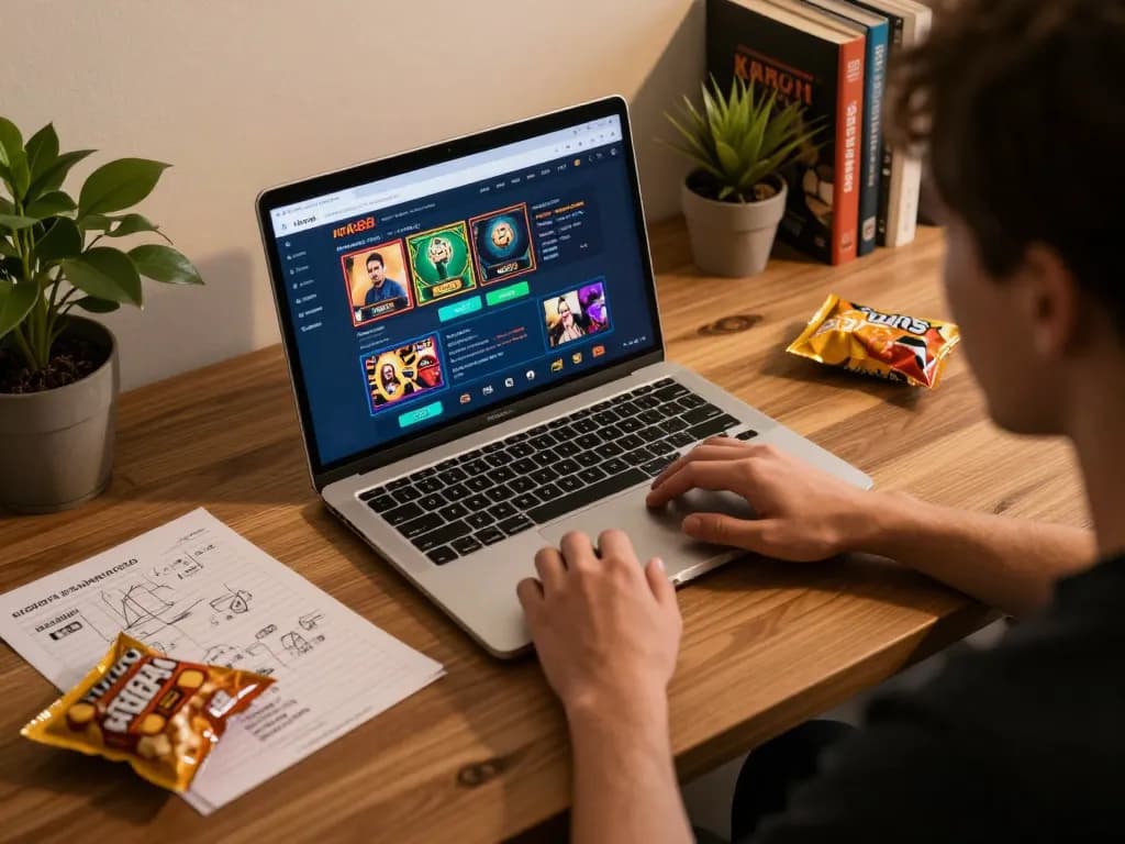 Engaging in online gaming at nk88.com with a strategic setup and cozy atmosphere
