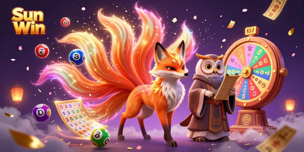 Experience the thrilling world of Sun Win where vibrant characters like a multi-colored nine-tailed fox bring excitement to your gaming journey.