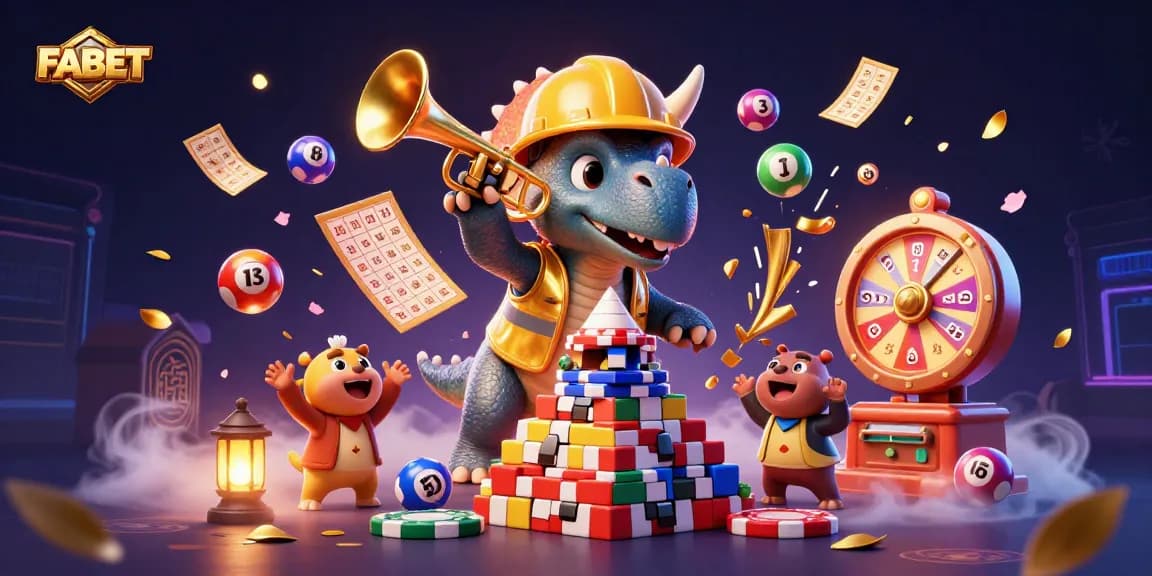 Experience the excitement of FABET's vibrant online gaming scene with dynamic illustrations.
