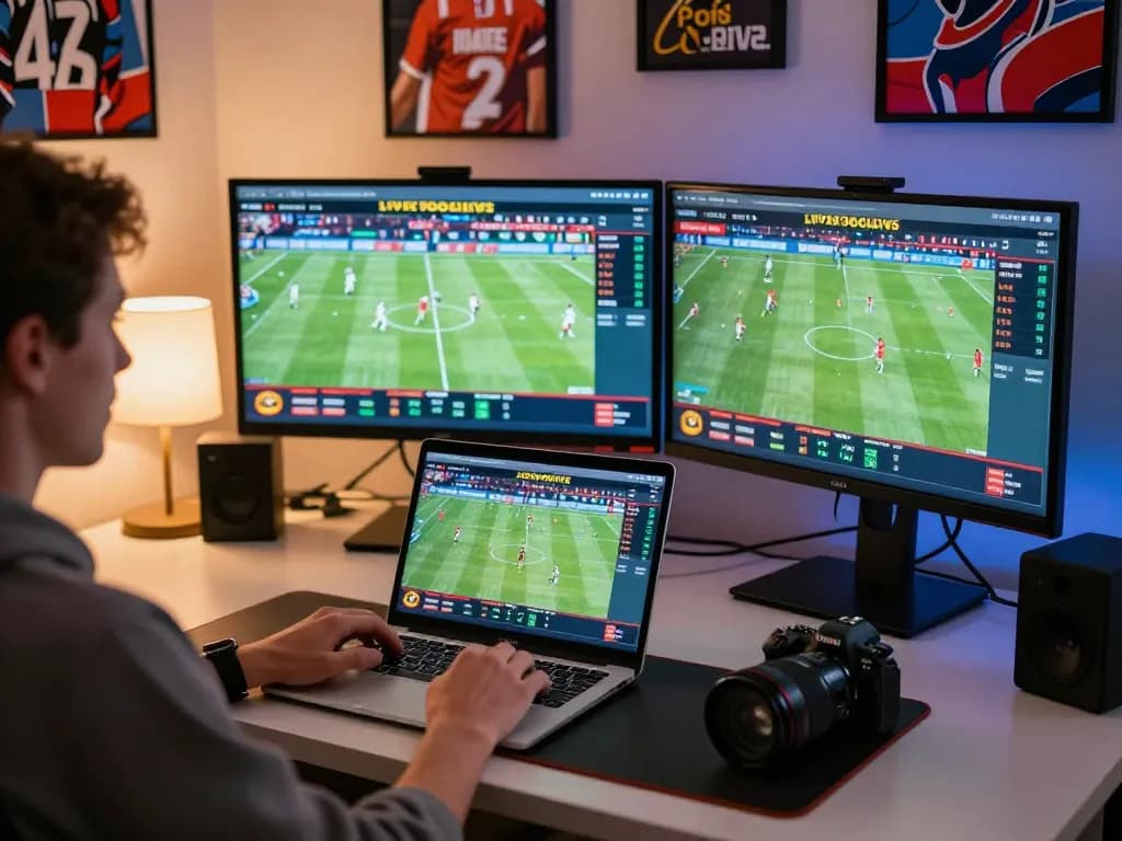 Socolive streaming live football matches on multiple screens during an engaging sports betting session