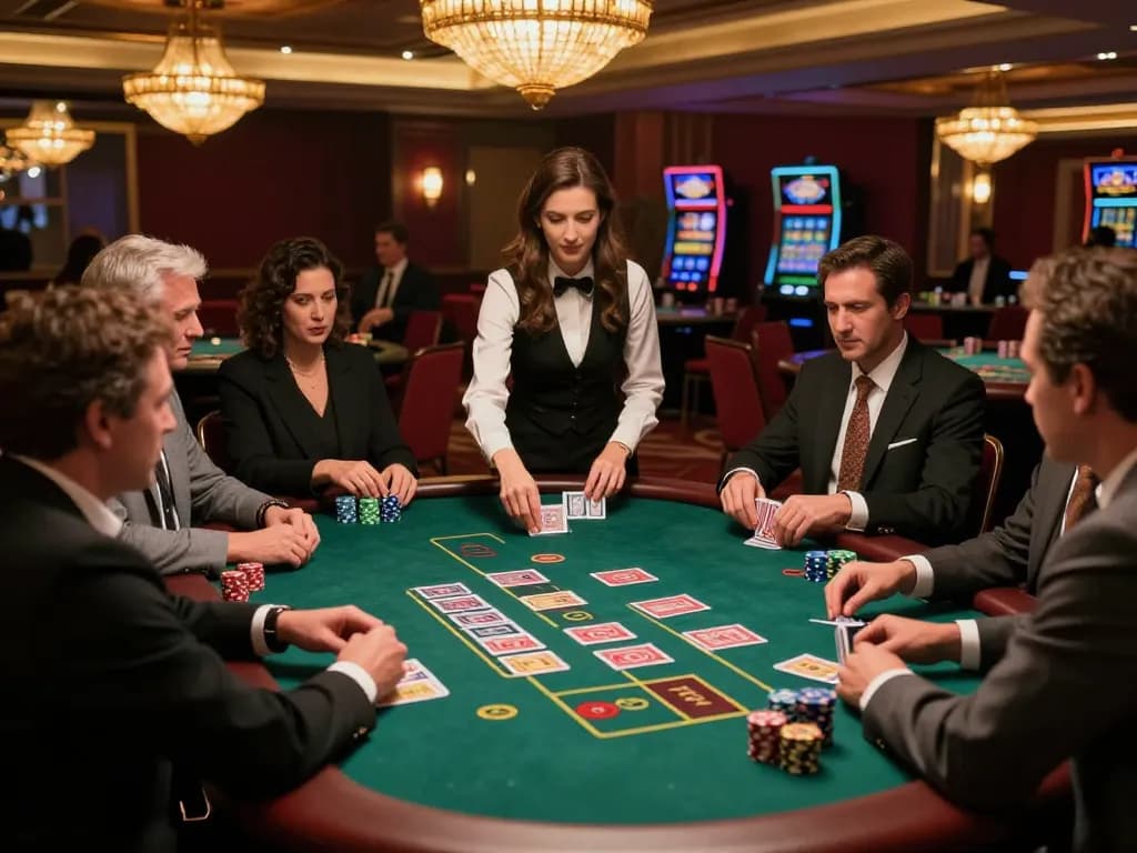 Players enjoying a baccarat game at a luxurious casino while using strategies for alc88.