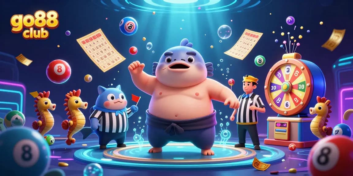 Engage in thrilling underwater excitement with go88 club's vibrant lottery scene featuring dynamic characters and colorful elements.