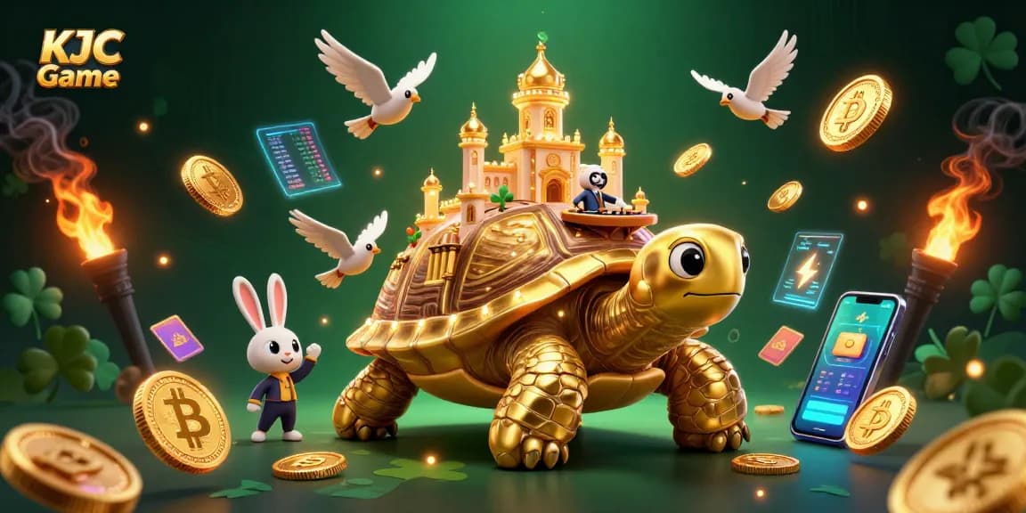 Engage with the KJC Game's thrilling experience while enjoying a vibrant, animated casino scene.