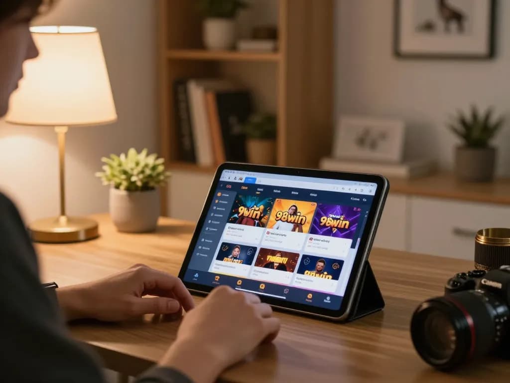 Experience gaming using the link vào 98win app in a cozy home setting