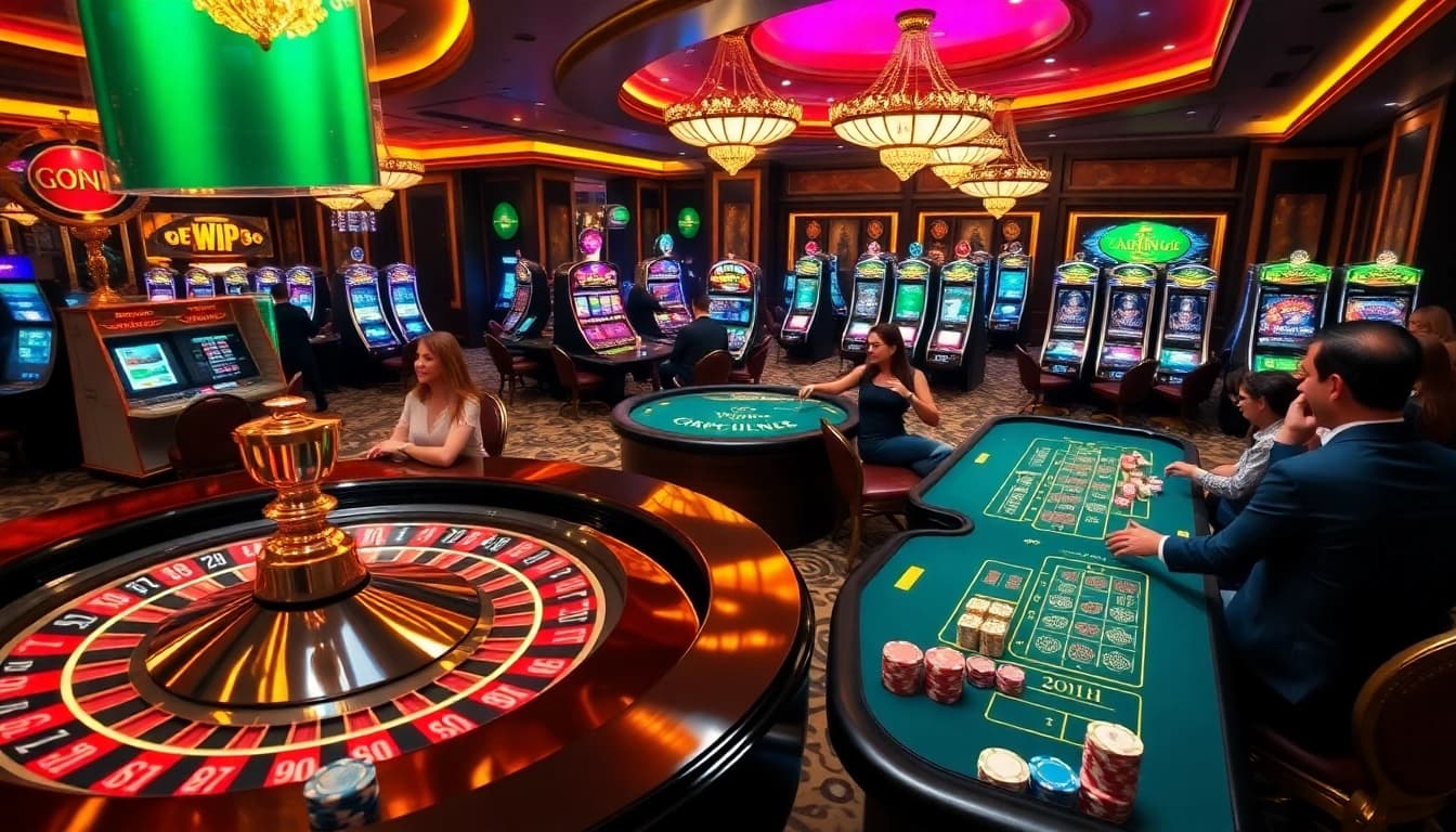 Experience the excitement of rik vip at a vibrant casino with engaging games and luxury decor.