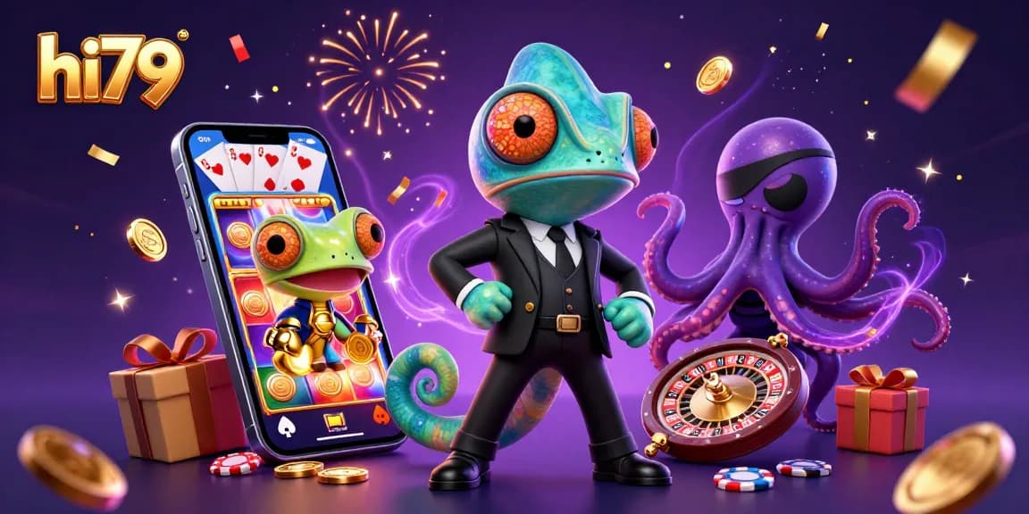Engage with the hi79 casino experience featuring vibrant 3D characters and exciting gambling elements.