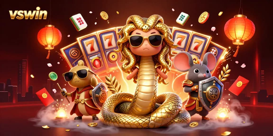 Spin into excitement with vswin's vibrant slots and animated casino characters.