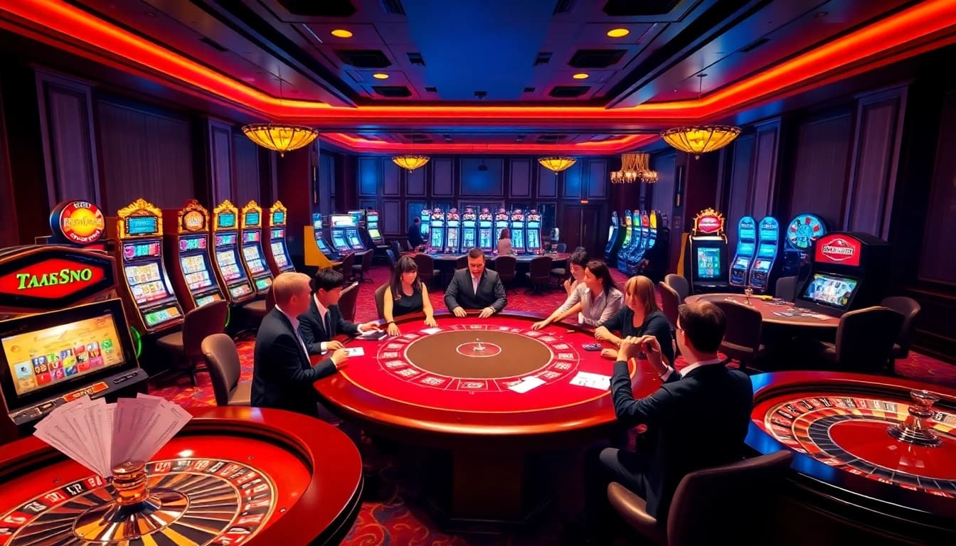 Experience high-stakes excitement at https://ta88.la/ with a vibrant casino scene featuring professional gambling elements.