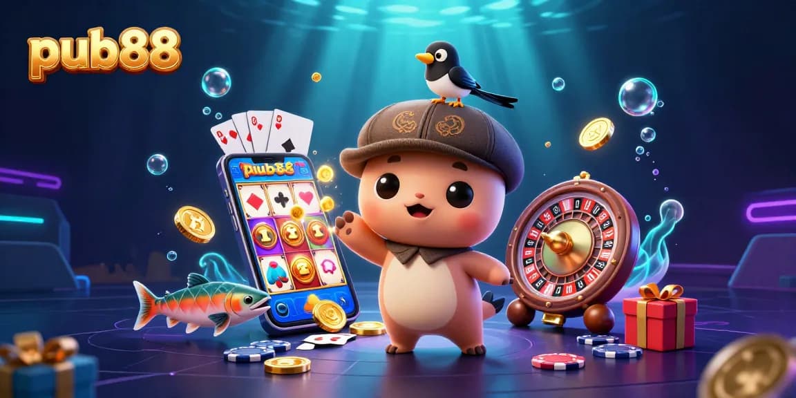 Spin reels and win big at pub88, featuring a playful Nessie and gold coins!