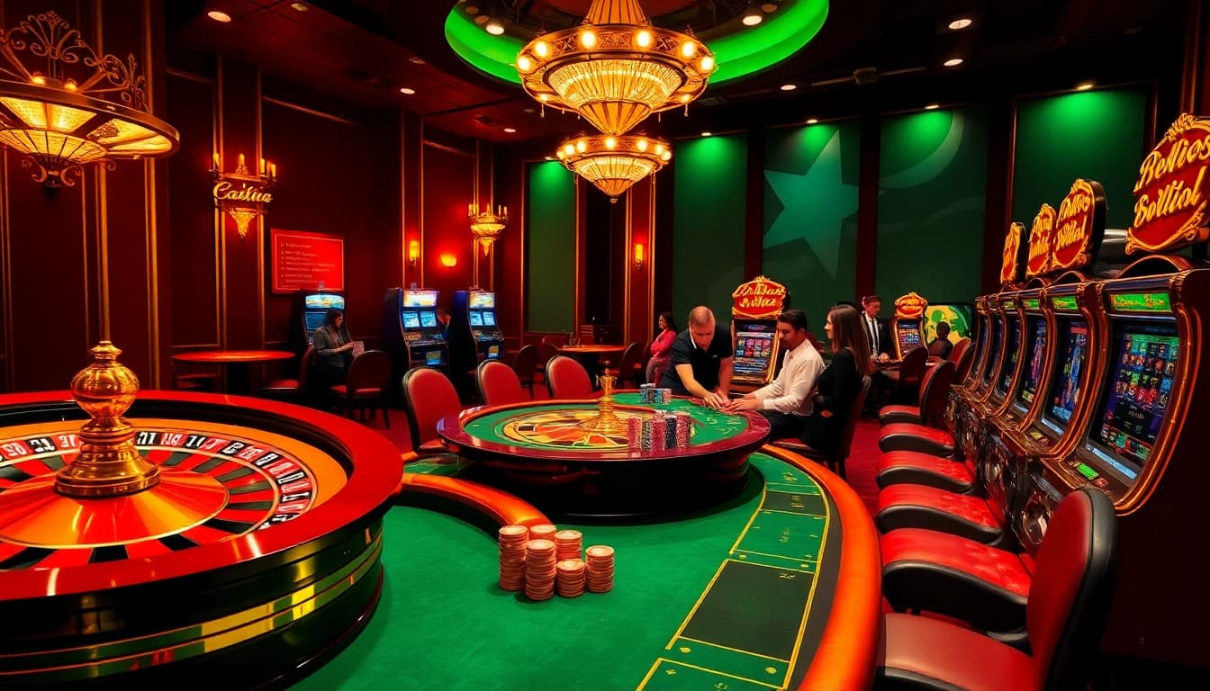 Experience the thrilling action of Thabet77 with lively casino gaming elements like roulette and poker.