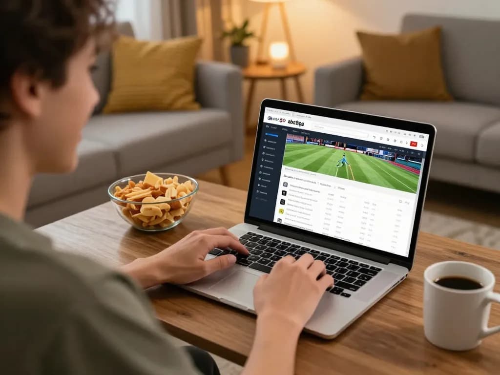 Engage in thrilling gameplay at abc8go with a user enjoying online betting on a laptop
