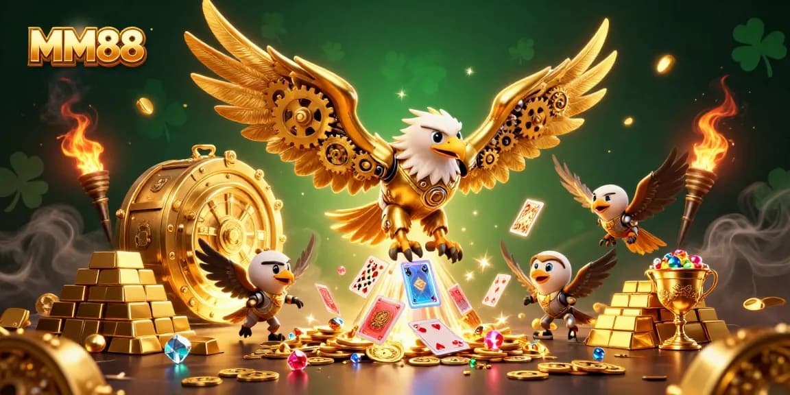 Experience MM88's thrilling world of online betting with an engaging 3D casino scene.