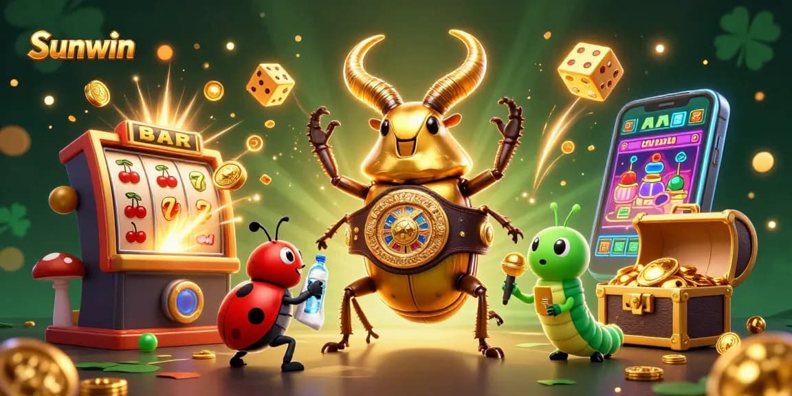 Experience the excitement of Sunwin with thrilling slot jackpots, golden beetles, and vibrant casino games.