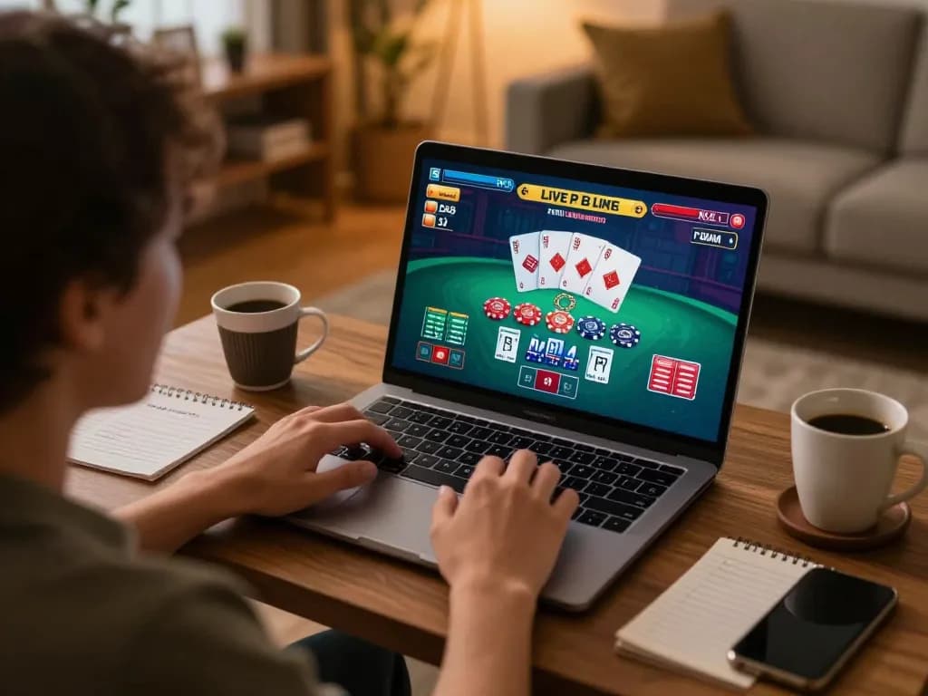 Player enjoying live dealer blackjack on 789betgo, surrounded by personal items for a cozy experience
