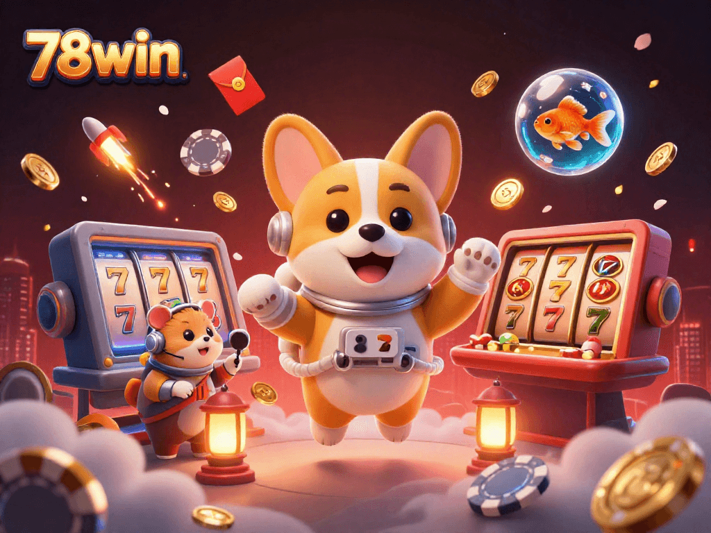 Experience thrilling moments at 78win with a vibrant casino scene full of excitement and adventure.