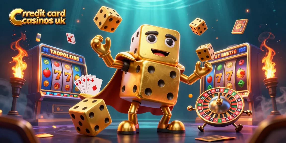 Engage with credit card casinos uk through a thrilling illustration of casino elements and characters.