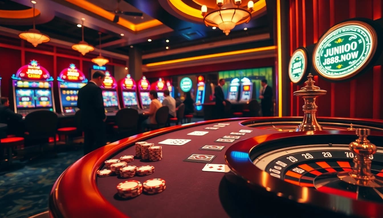 Experience thrilling gameplay at Jun88.now with vibrant casino elements and exciting action.