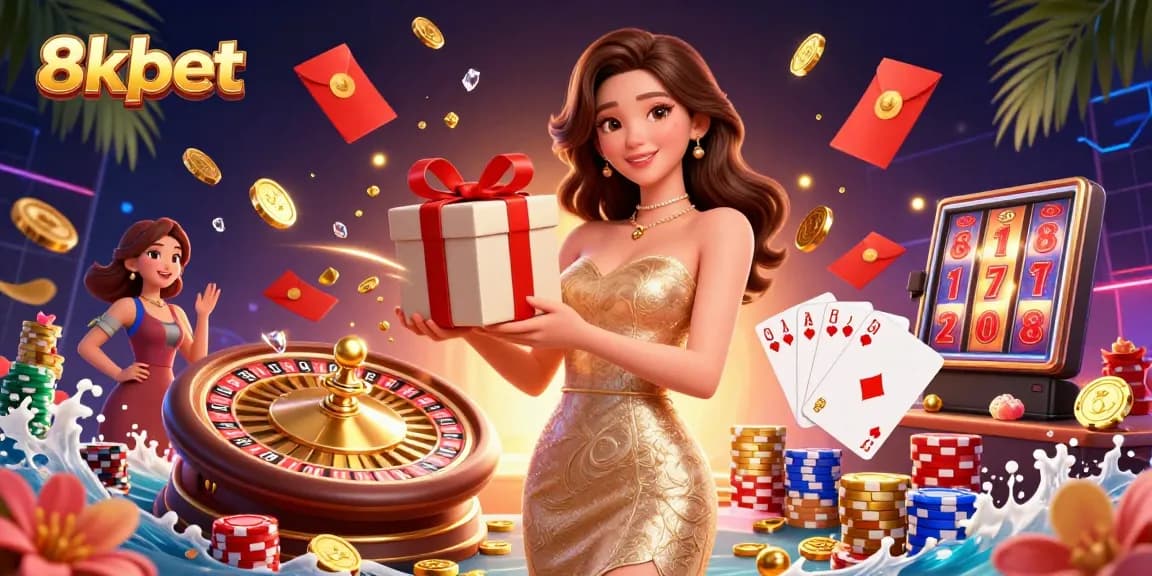 Experience thrilling gameplay with 8xbet's vibrant casino scene showcasing impressive winnings and festive elements.
