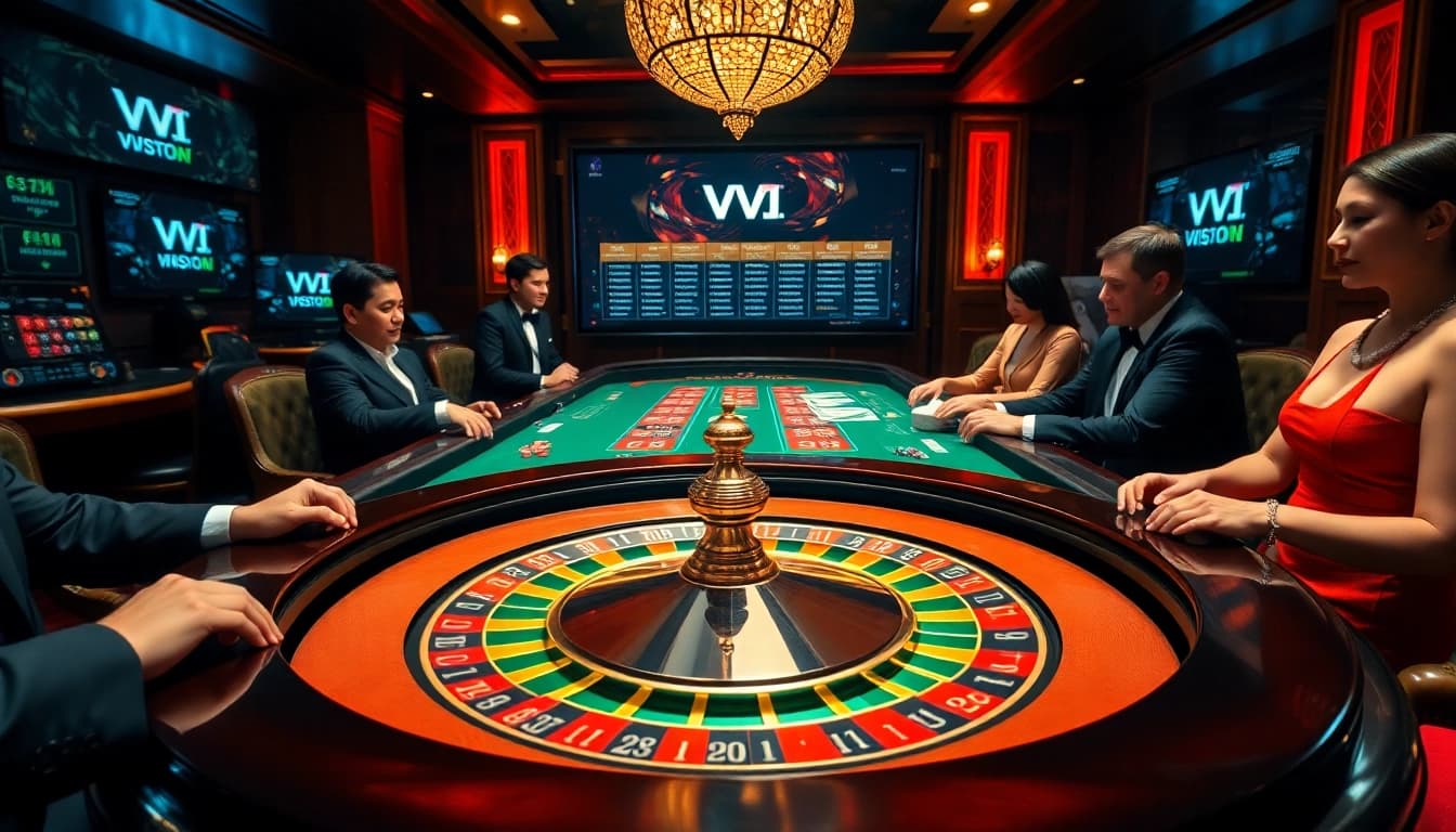 Exciting casino atmosphere with players at a vv jl roulette table showcasing high stakes.