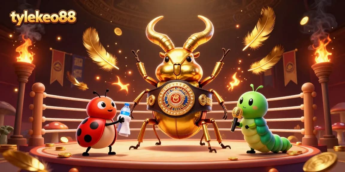 Experience the excitement of sports betting with tylekeo88 featuring a dazzling scene of cartoon characters and betting symbols.