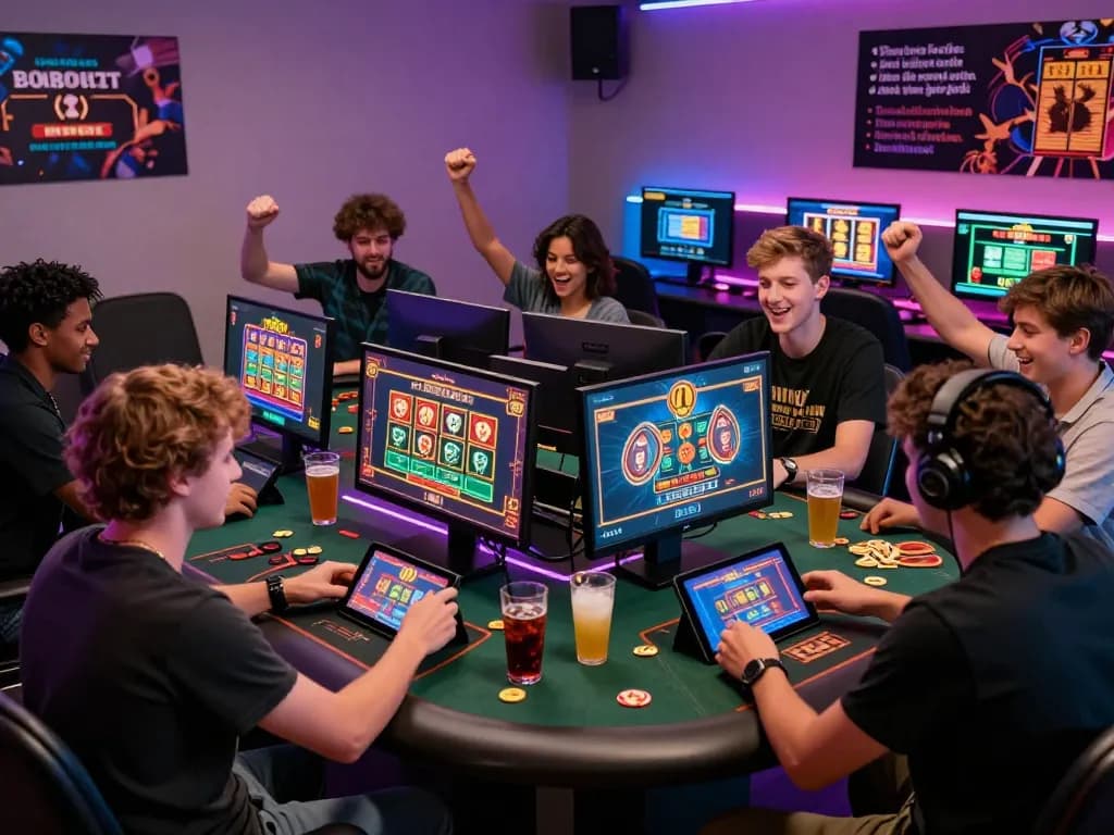 Players enjoying an exciting gem88 gaming session with vibrant graphics and a lively atmosphere.