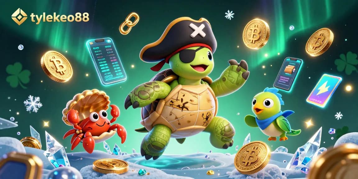 Engage with tylekeo88's vibrant scene featuring a treasure-seeking turtle, showcasing fun gambling elements.