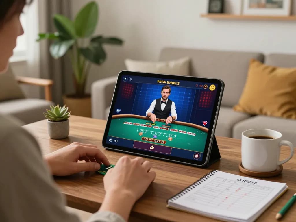 Experience the excitement of online gaming with ee88 nhà cái app on a tablet in a cozy living room