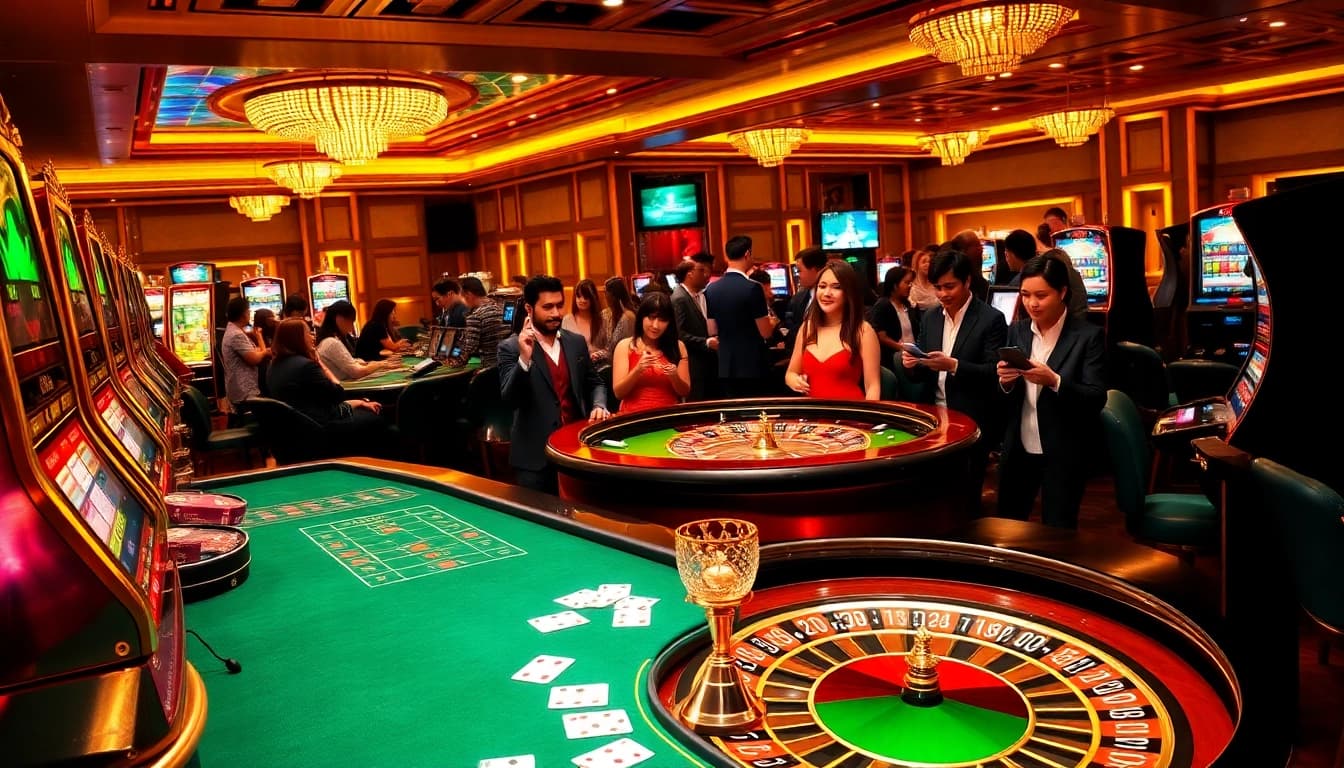 Experience the excitement at lc88 casino with vibrant gaming tables and thrilling action.