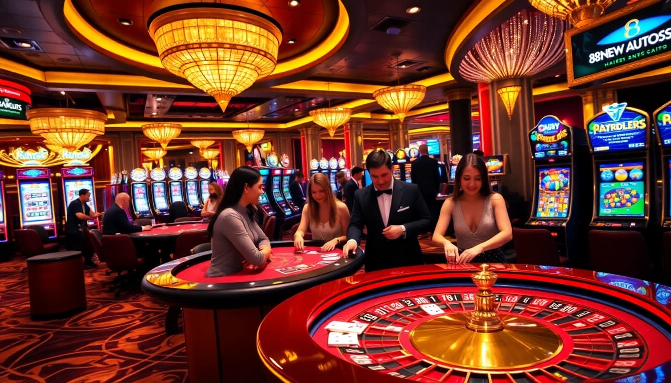Engaging players in a thrilling casino atmosphere at https://88new.autos/ with vibrant tables and lively interactions.
