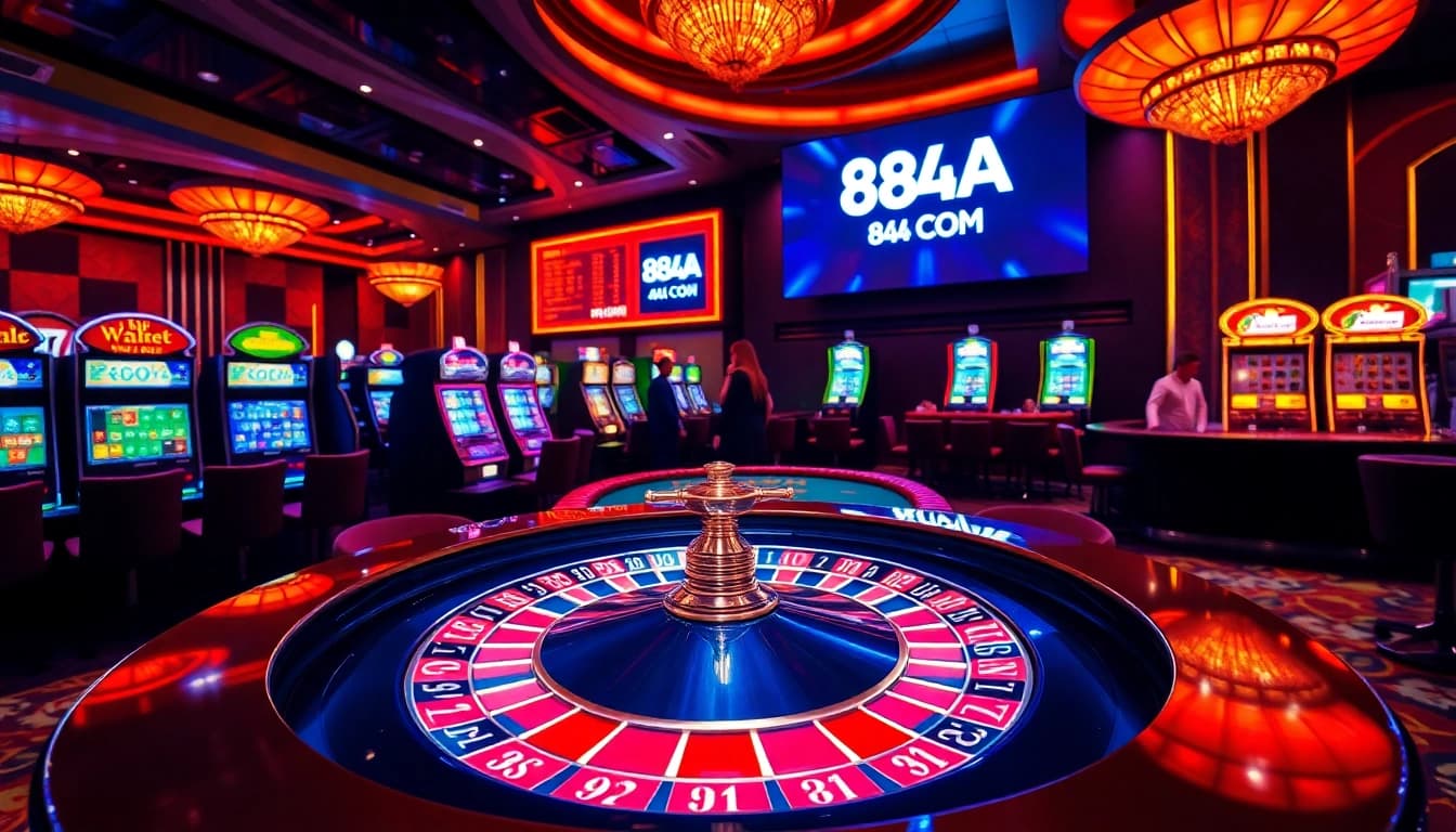 Experience the thrill of winning at 88AA COM's diverse casino games featuring poker chips and roulette.