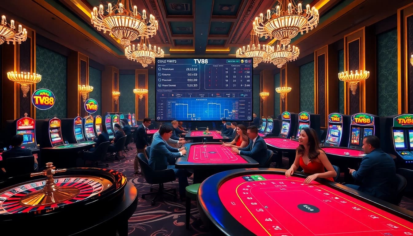 Experience thrilling bets and joyful wins with the TV88 game at a luxurious casino.