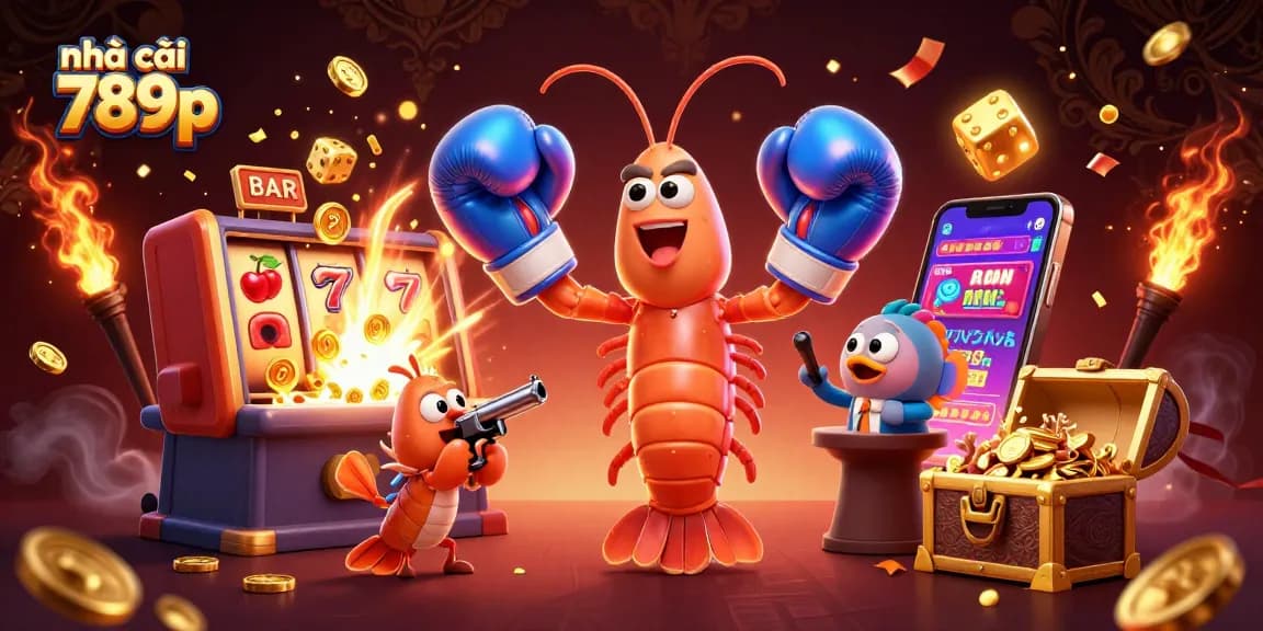 Play exciting games at nhà cái 789p with luck symbols and festive casino elements.