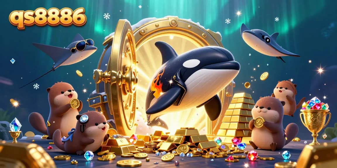 Engage in exciting adventures with qs8886 while the orca, stingray, and otters collect treasures.