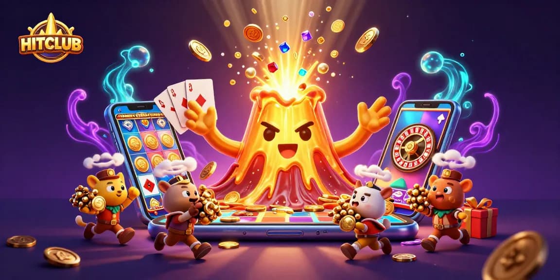 Win big at HITCLUB with vibrant casino games and a dynamic treasure scene!