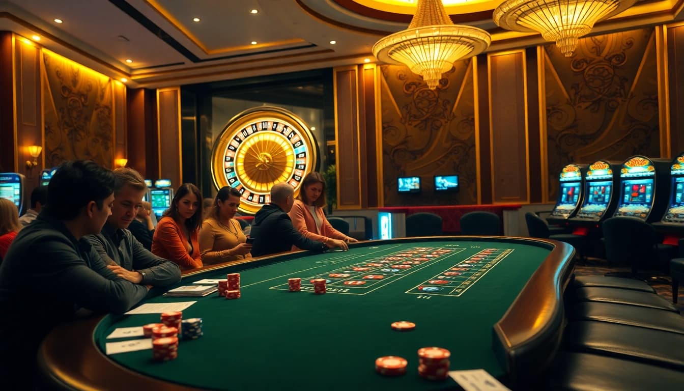 XỔ SỐ 123GA offers thrilling betting action with excited players at the casino table.
