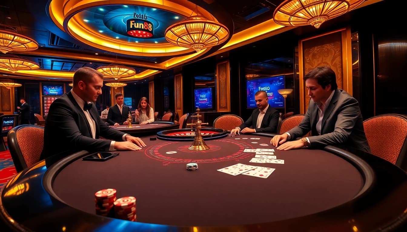 Experience the excitement of gambling with fun88 com login at a luxurious casino table.