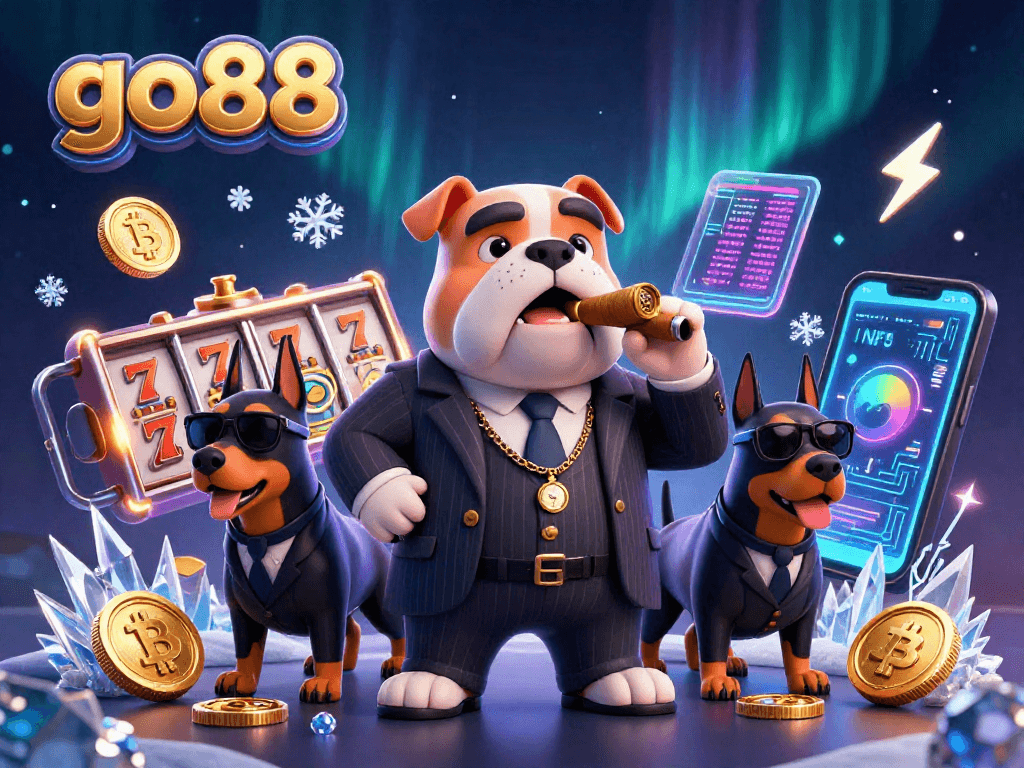 Experience thrilling gameplay with go88's vibrant 3D casino scene showcasing slots and jackpots.