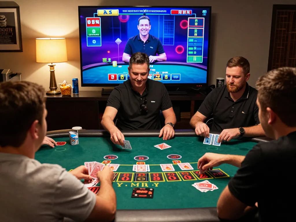 Engaging players at a live dealer table on fc88on, enjoying an immersive online blackjack experience.