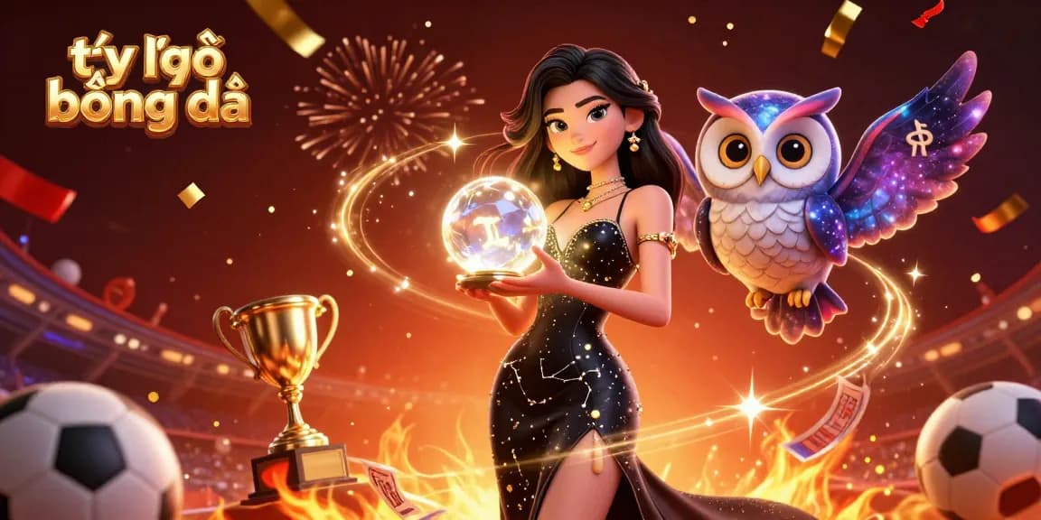 Explore tỷ lệ bóng đá with a vibrant 3D scene featuring sports elements and celebration effects.