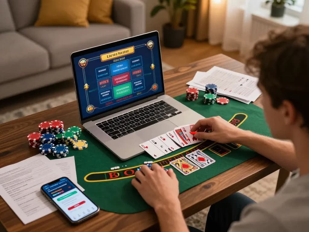Engage in thrilling khuyến mãi fun79 while playing live dealer blackjack at home with vibrant chips and cards.