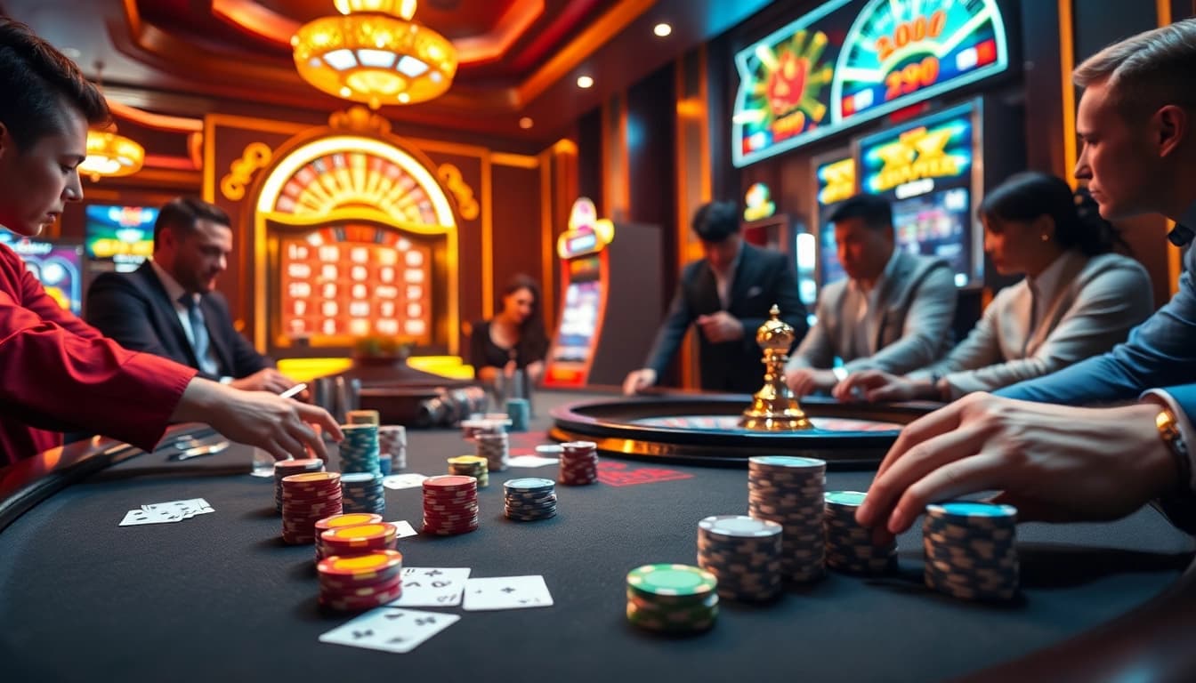 Experience the excitement of XX 88 with a vibrant poker table and colorful casino chips.