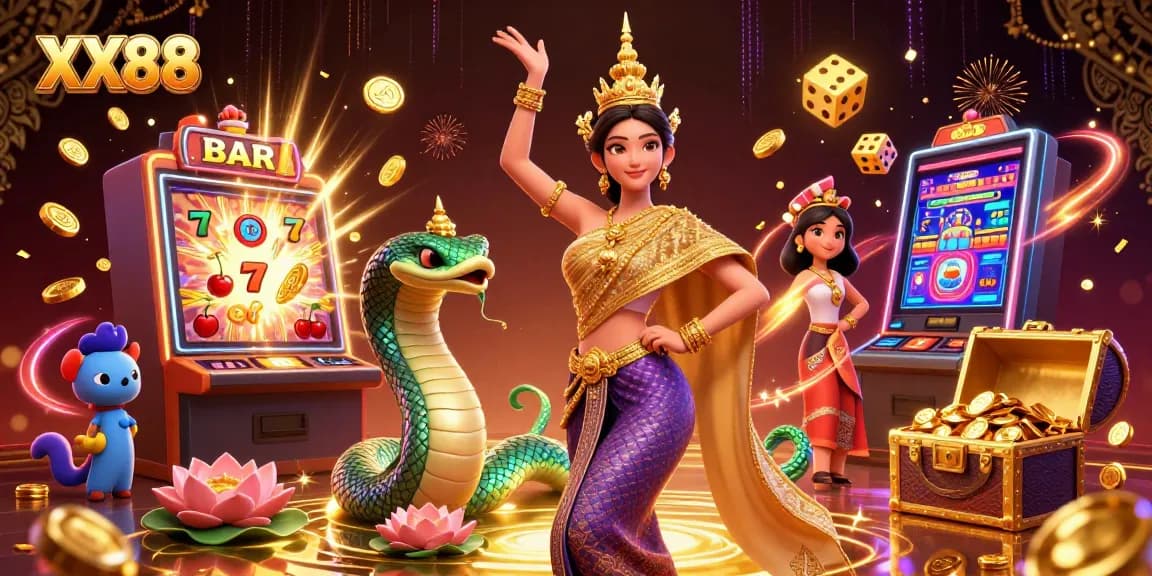 Experience thrilling casino action at XX88 with vibrant slot machines and exciting game elements.