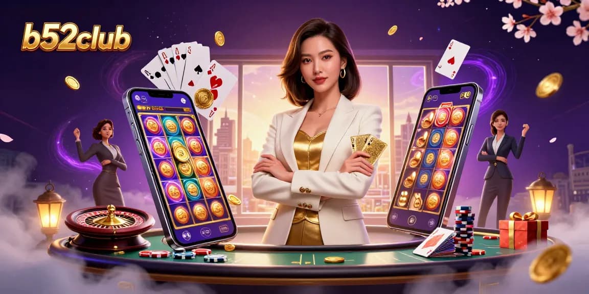 Winning at b52club with a powerful businesswoman in an elegant casino setting