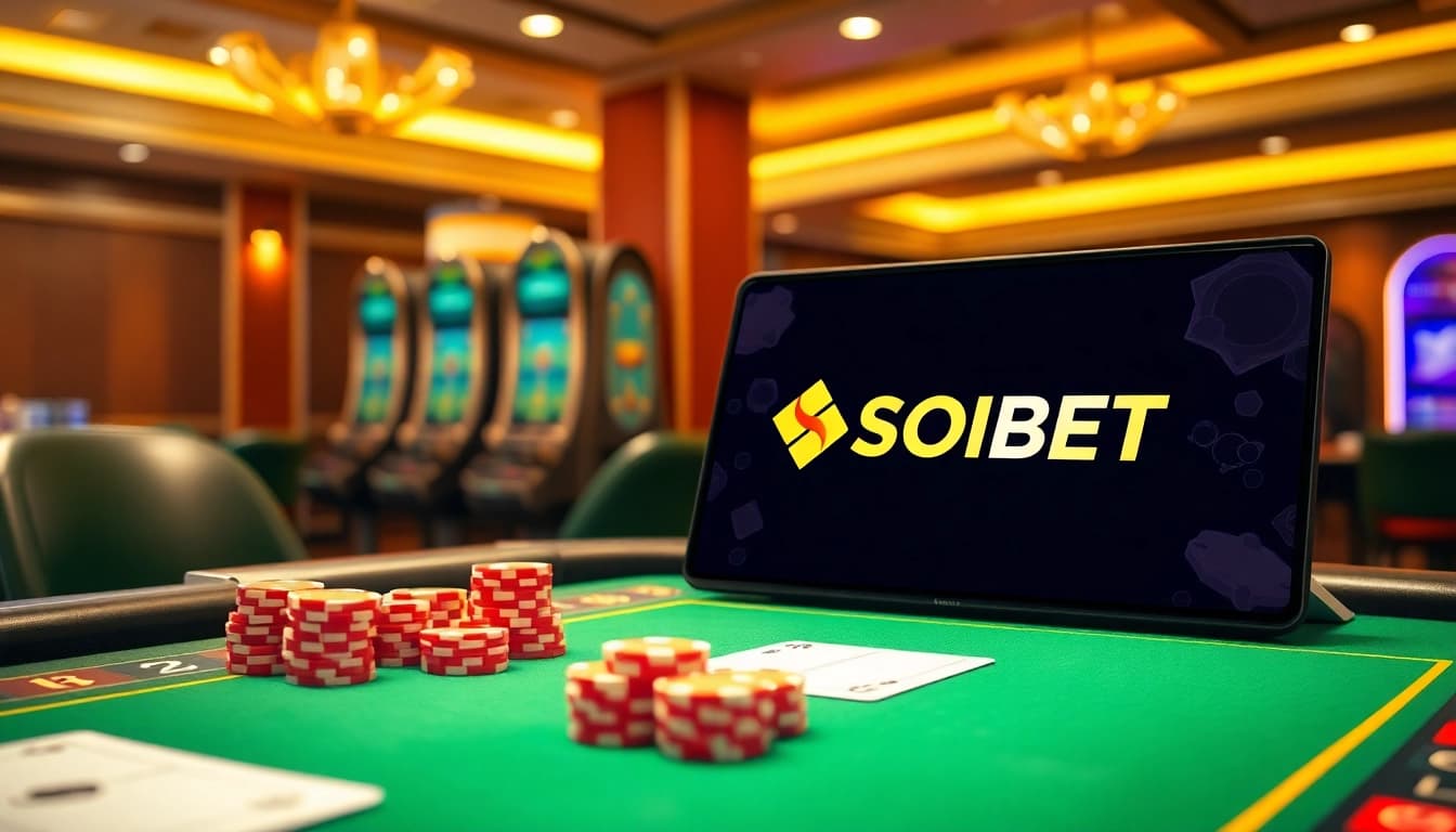 Experience the thrill of soibet online gambling with vibrant casino visuals and gaming excitement.