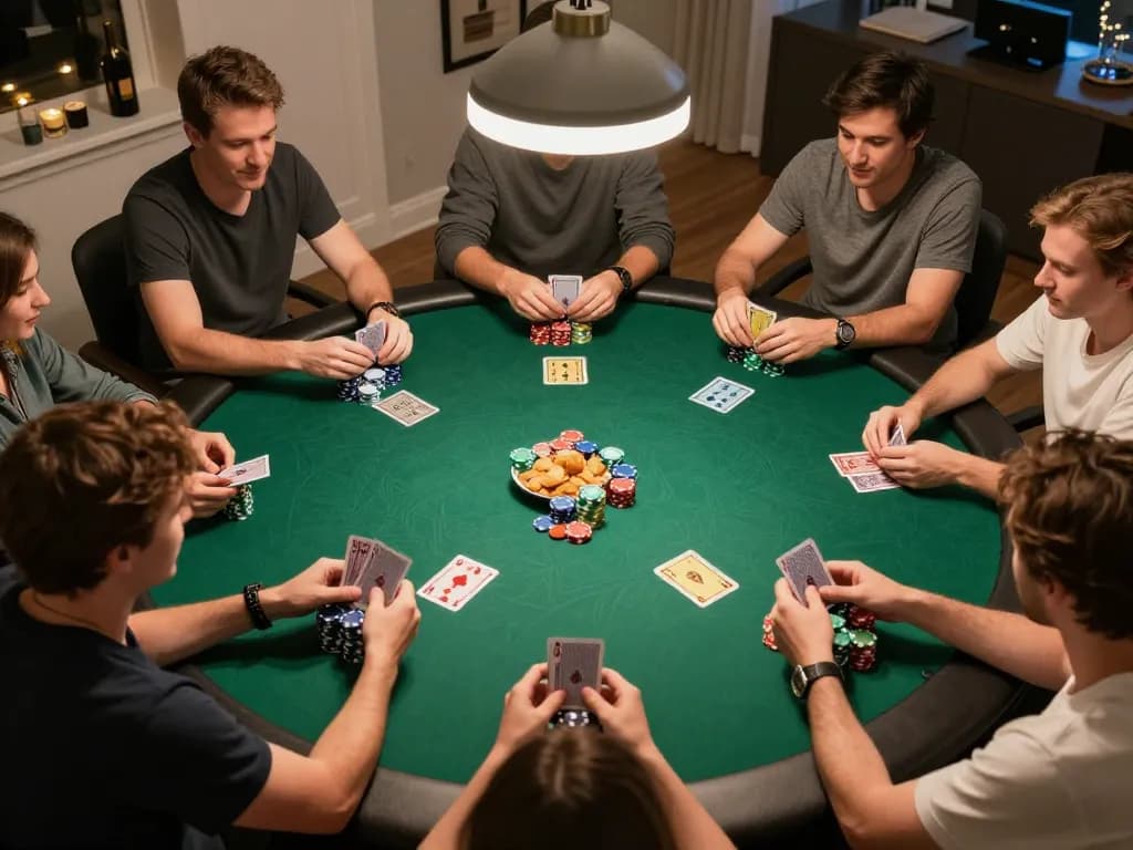 Players engaging in an exciting poker game at home for max88 winning strategies