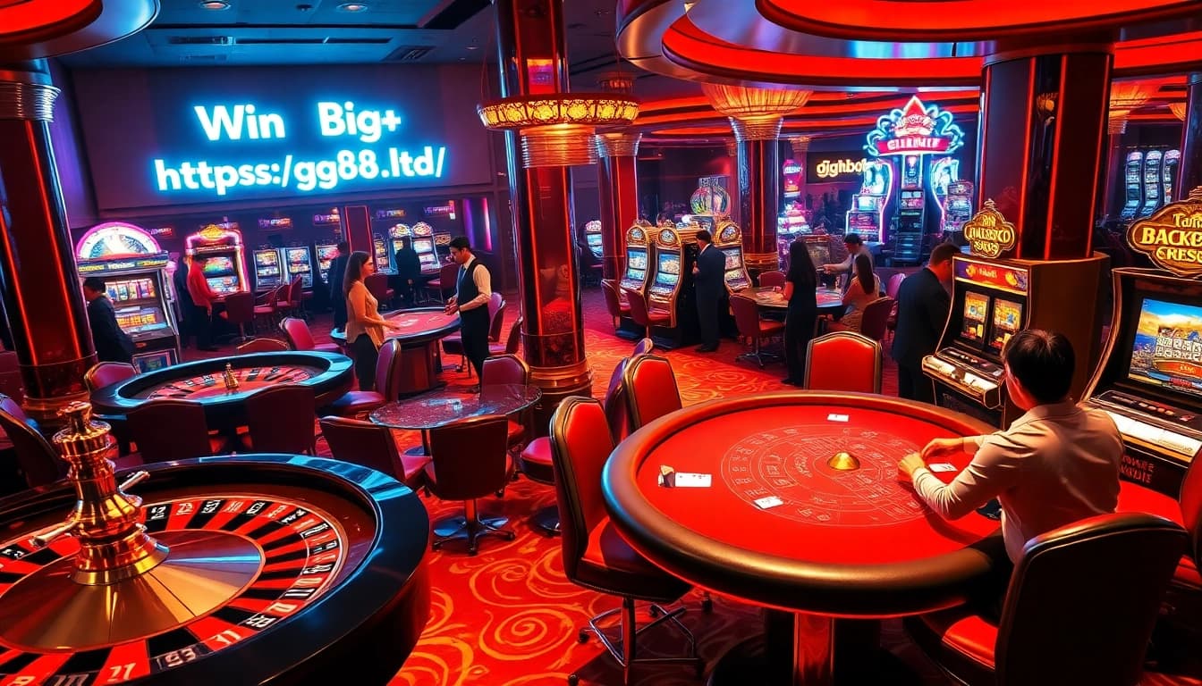 Experience excitement at https://gg88.ltd/ with vibrant casino tables and animated slot machines.
