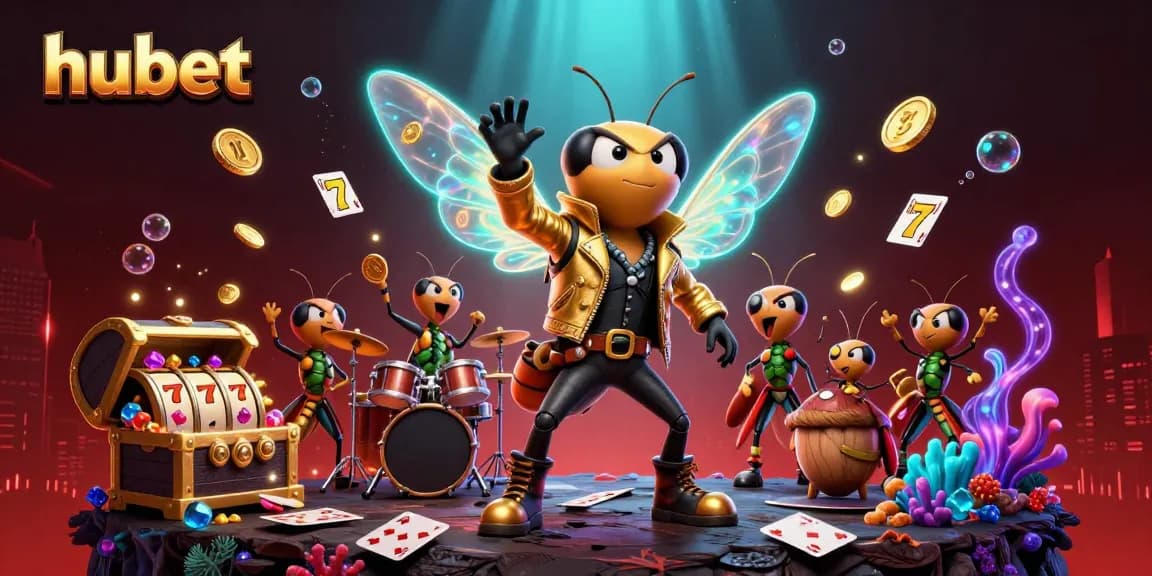 hubet casino features a vibrant 3D rock star scene, bringing slots and excitement to life.